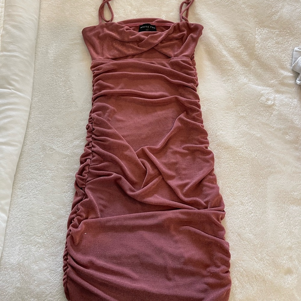 White Fox Don’t Rush It Mini Dress- Color Berry XS